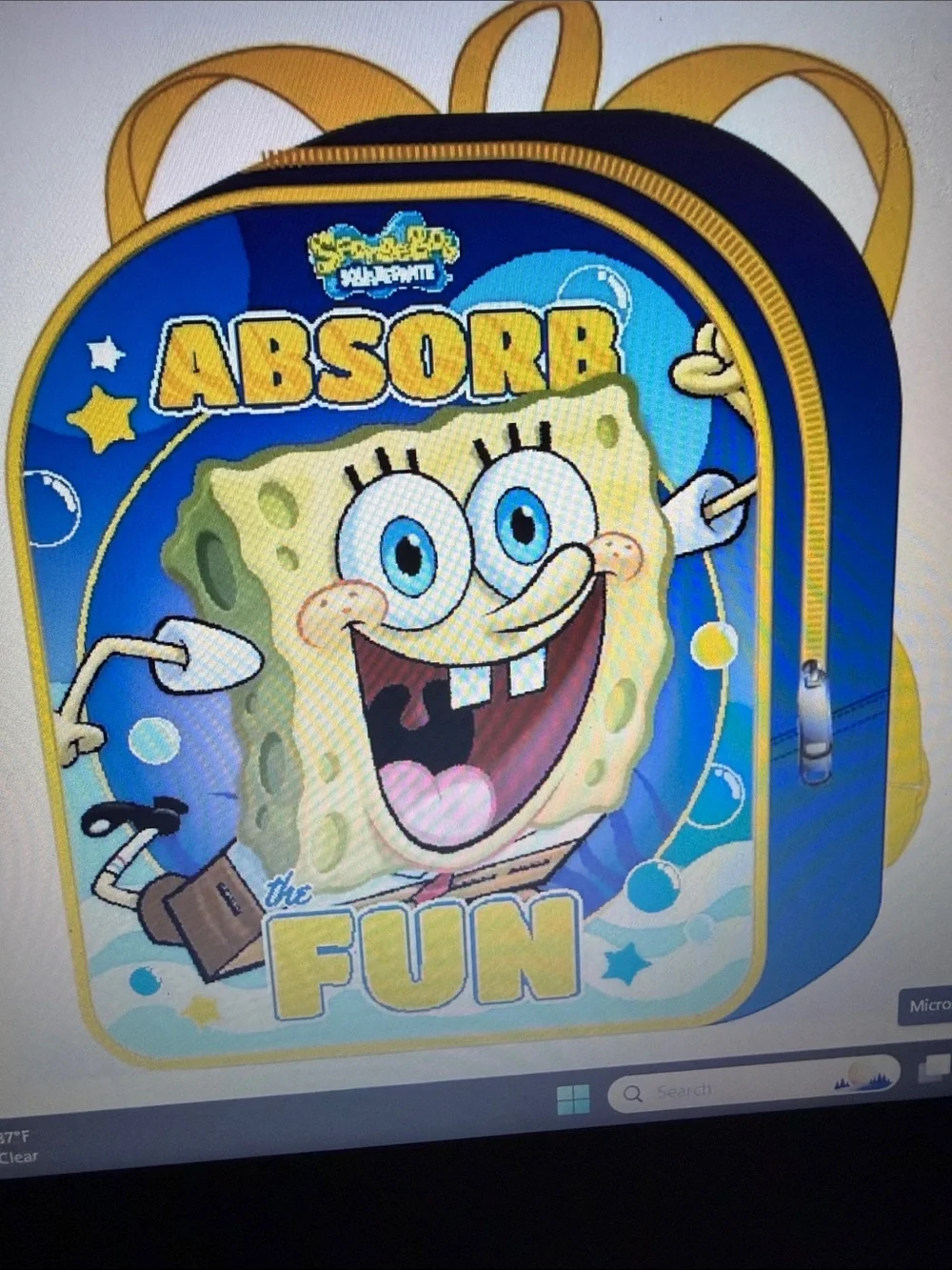 SpongeBob SquarePants Blue and Yellow Kids Backpack
